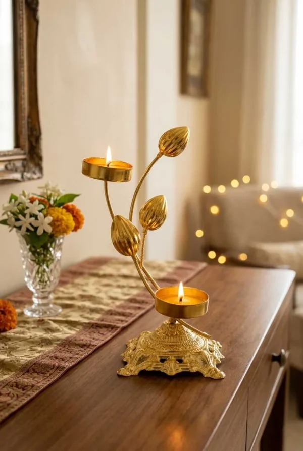 Candle Holders Gold - 2 Candles