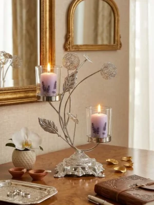 Candle Holders Silver – 2 Candles 2