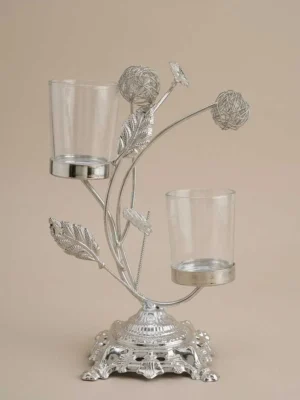 Candle Holders Silver - 2 Candles