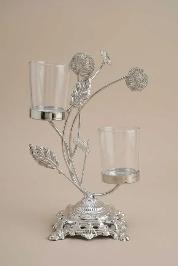 Candle Holders Silver - 2 Candles