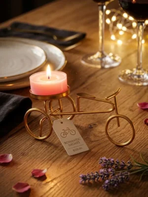 Cycle Candle Holders - Gold