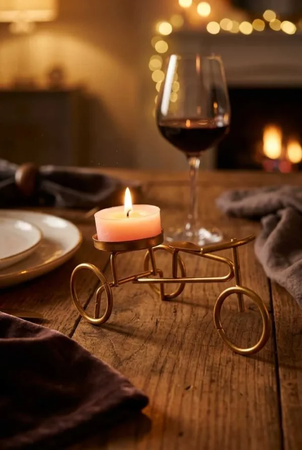 Cycle Candle Holders - Gold