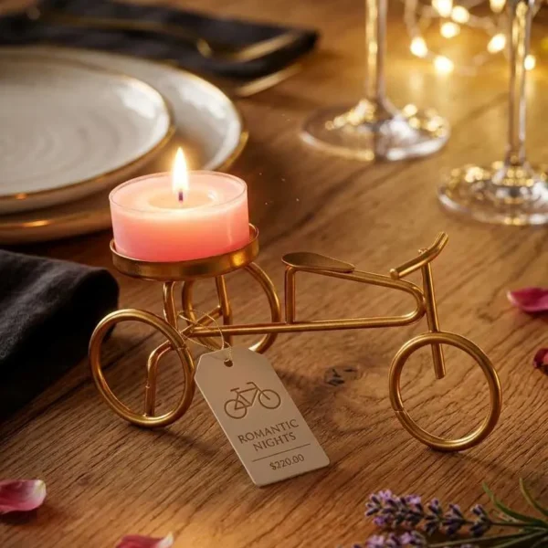 Cycle Candle Holders - Gold