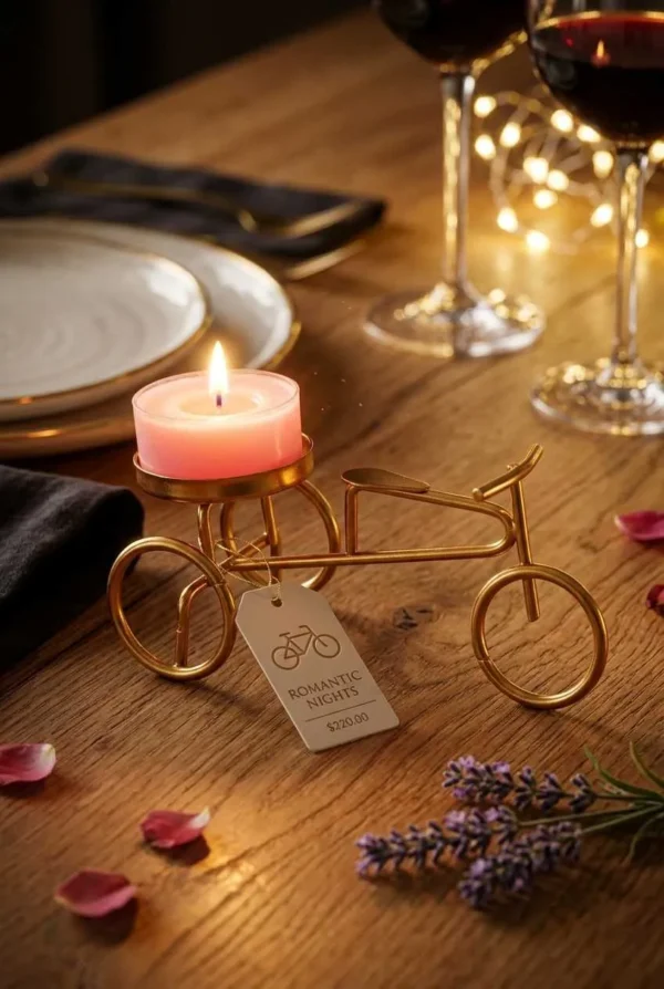 Cycle Candle Holders - Gold