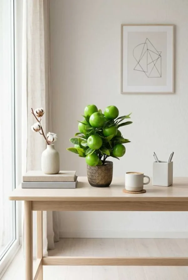 Elivera Apple Luxe - Gold Textured Stone Pot
