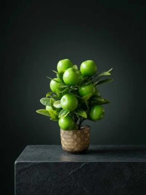Elivera Apple Luxe - Gold Textured Stone Pot