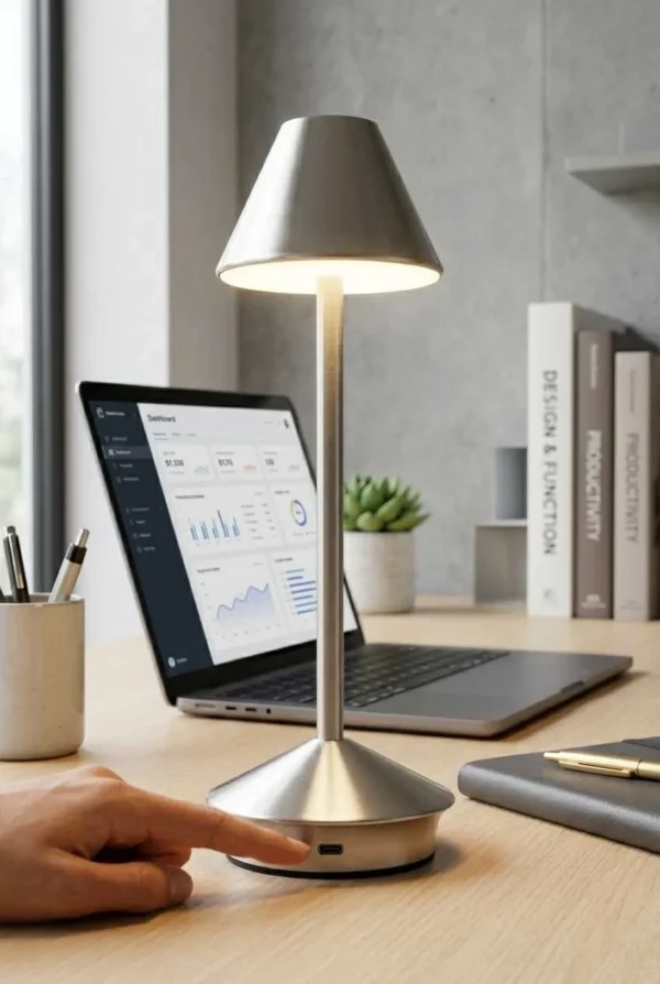 Elivera Aura Tall Metal LED Desk Lamp - Premium Touch Table Light