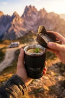 Elivera Camera Lens Coffee Large Mug - Creative Travel Cup with Lid