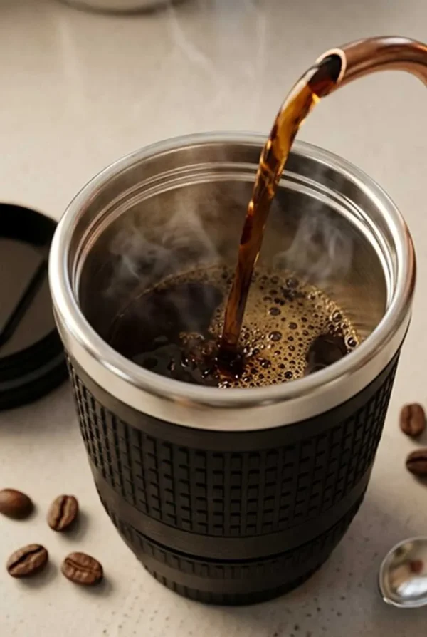 Elivera Camera Lens Coffee Mug - Creative Travel Cup with Lid
