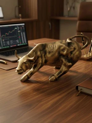 Elivera Charging Bull Sculpture - Symbol of Strength, Success and Positive Energy