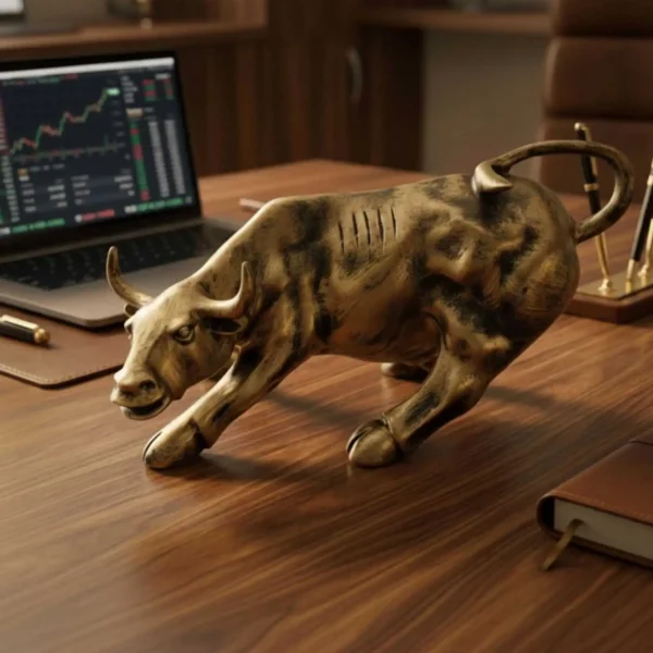 Elivera Charging Bull Sculpture - Symbol of Strength, Success and Positive Energy