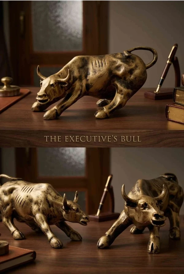Elivera Charging Bull Sculpture - Symbol of Strength, Success and Positive Energy