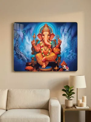 Elivera Divine Ganesha Wall Art Canvas - Symbol of Prosperity and Positive Energy