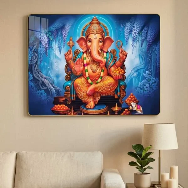 Elivera Divine Ganesha Wall Art Canvas - Symbol of Prosperity and Positive Energy