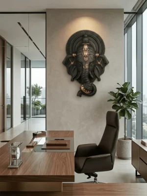 Elivera Divine Ganesha Wall Panel – Premium Finish Wooden Black 2