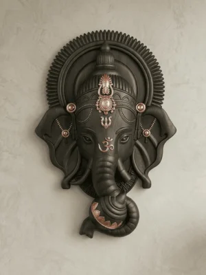 Elivera Divine Ganesha Wall Panel - Premium Finish Wooden Black