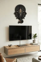 Elivera Divine Ganesha Wall Panel - Premium Finish Wooden Black