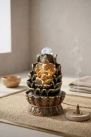Elivera Divine Ganesha Water Fountain with LED and Crystal Ball