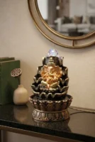 Elivera Divine Ganesha Water Fountain with LED and Crystal Ball