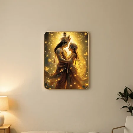 Elivera Divine Radha Krishna Standing Canvas Wall Art - Symbol of Eternal Love and Grace