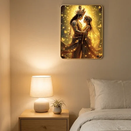 Elivera Divine Radha Krishna Standing Canvas Wall Art – Symbol of Eternal Love and Grace