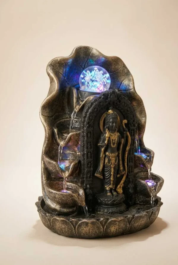 Elivera Divine Sri Rama Water Fountain with LED and Crystal Ball