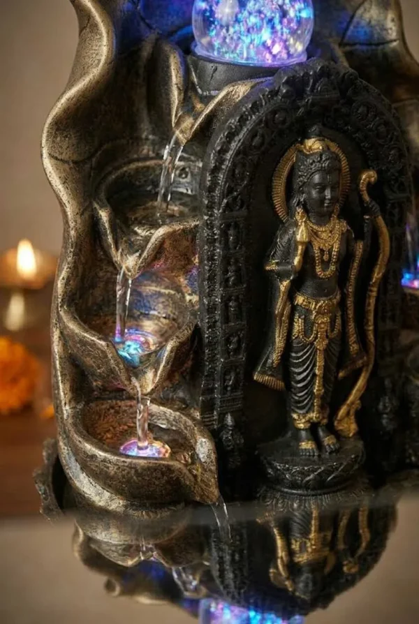 Elivera Divine Sri Rama Water Fountain with LED and Crystal Ball