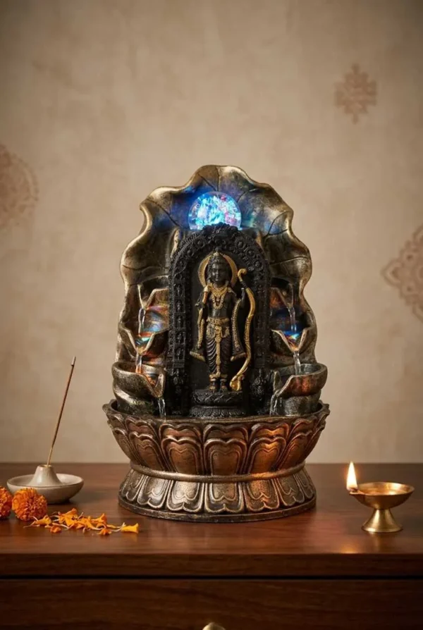 Elivera Divine Sri Rama Water Fountain with LED and Crystal Ball