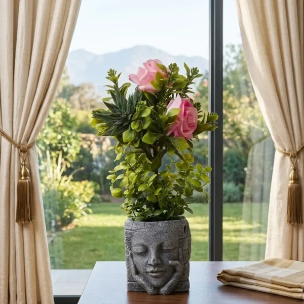 Elivera Expression Face Planter - Rose Hold Stone Pot
