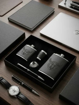 Elivera Gentleman’s Executive Flask Set - Dual Edition