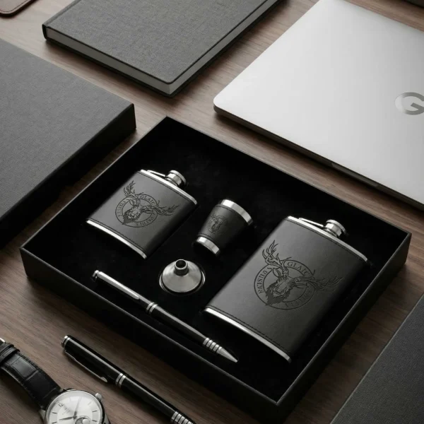 Elivera Gentleman’s Executive Flask Set - Dual Edition