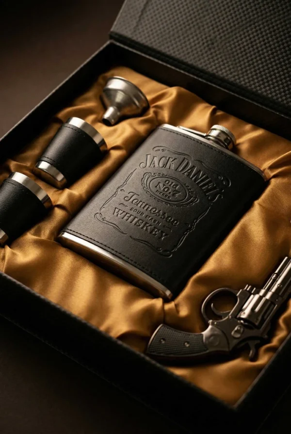Elivera Gentleman’s Heritage Flask Set - Noir Rebel Edition