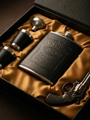 Elivera Gentleman’s Heritage Flask Set - Noir Rebel Edition