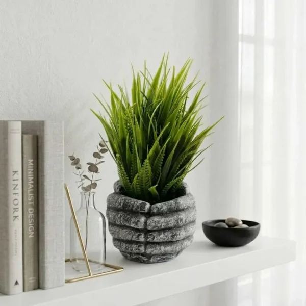 Elivera HoldNature Hand Planter - Grass Spike Stone Pot
