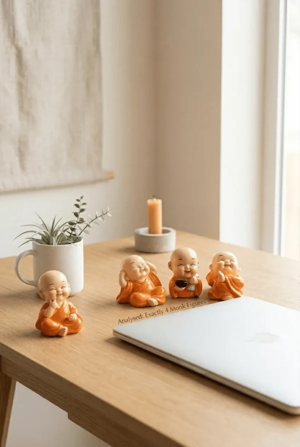 Elivera Joyful Monk Buddha Set - Classic Orange Edition