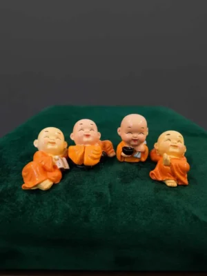 Elivera Joyful Monk Buddha Set - Classic Orange Edition