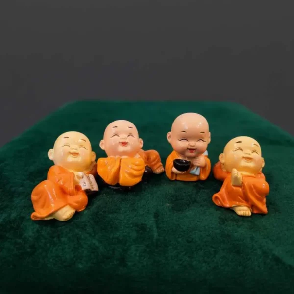 Elivera Joyful Monk Buddha Set - Classic Orange Edition