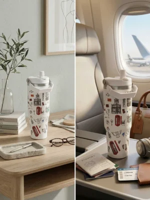 Elivera London Travel Coffee Mug – Insulated Sipper with Lid for Everyday Use 4
