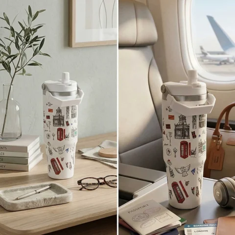 Elivera London Travel Coffee Mug – Insulated Sipper with Lid for Everyday Use 4