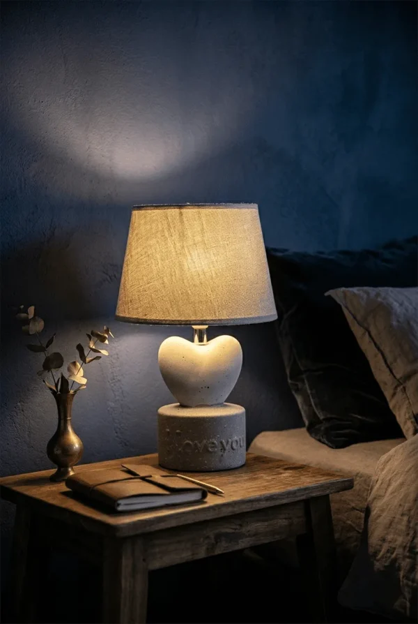 Elivera Love Heart Ceramic Table Lamp