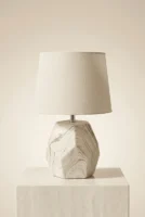 Elivera Marble Geometric Pentagon Ceramic Lamp - Large Variant