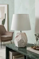 Elivera Marble Geometric Pentagon Ceramic Lamp - Large Variant