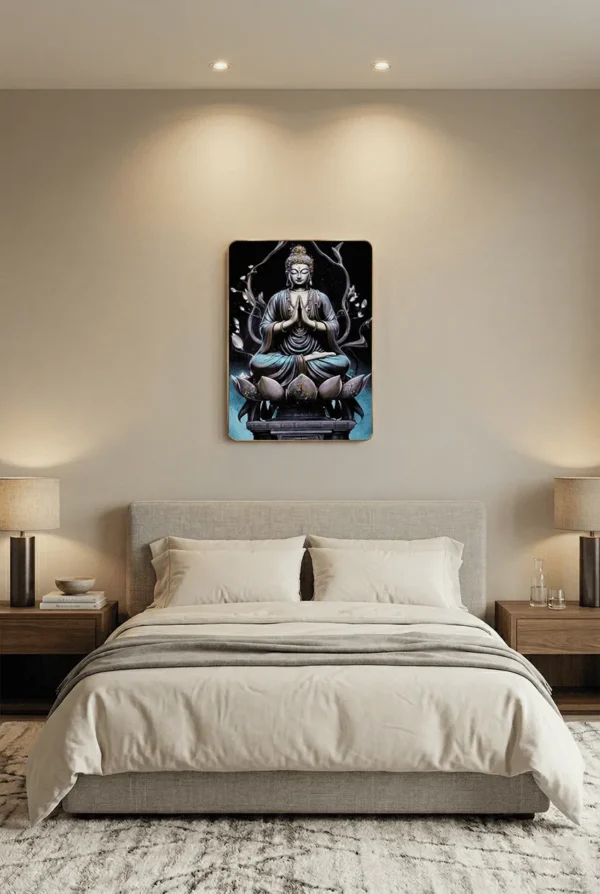Elivera Meditative Buddha Lotus Canvas Wall Art - Symbol of Enlightenment and Serenity