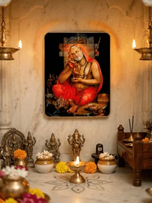 Elivera Raghavendra Swamy Blessings Canvas Wall Art - Symbol of Devotion and Faith