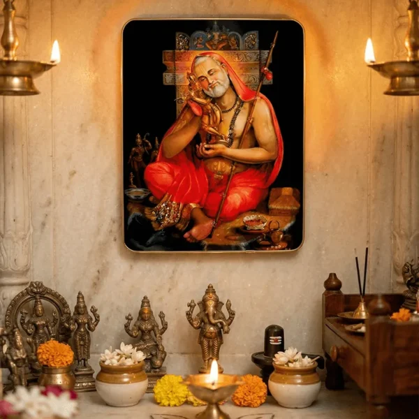 Elivera Raghavendra Swamy Blessings Canvas Wall Art - Symbol of Devotion and Faith