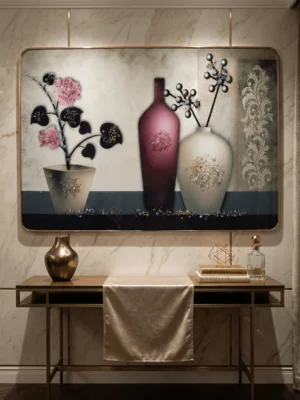 Elivera Minimal Ceramic Vase Still Life Canvas - Modern Elegant Home Décor