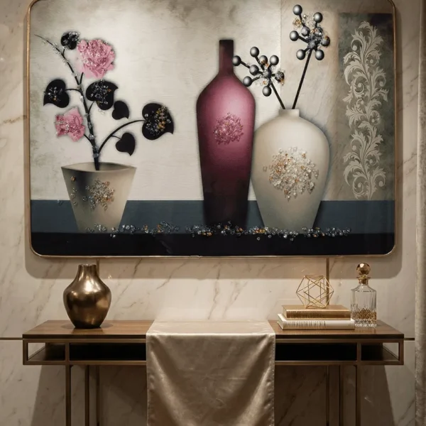 Elivera Minimal Ceramic Vase Still Life Canvas - Modern Elegant Home Décor