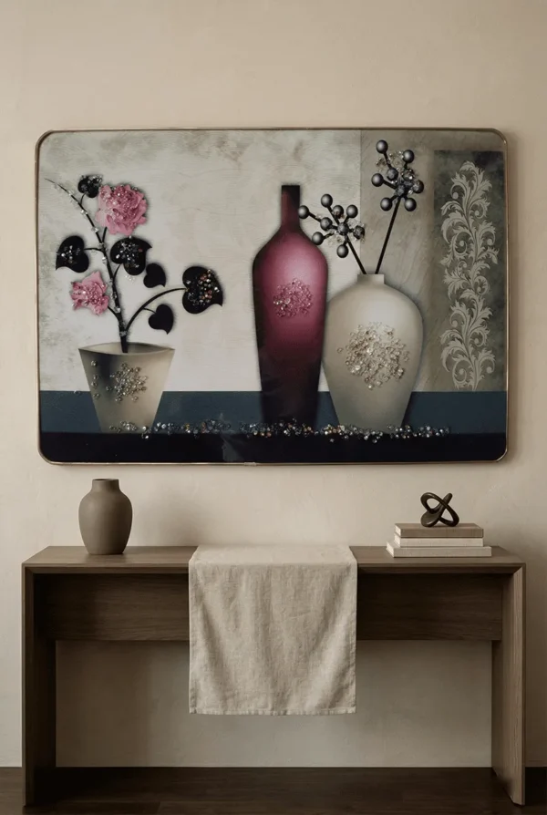 Elivera Minimal Ceramic Vase Still Life Canvas - Modern Elegant Home Décor