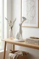 Elivera Modern Abstract Dog Sculpture Set - Artistic Funnel Design Décor for Contemporary Interiors