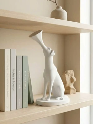 Elivera Modern Abstract Dog Sculpture Set - Artistic Funnel Design Décor for Contemporary Interiors